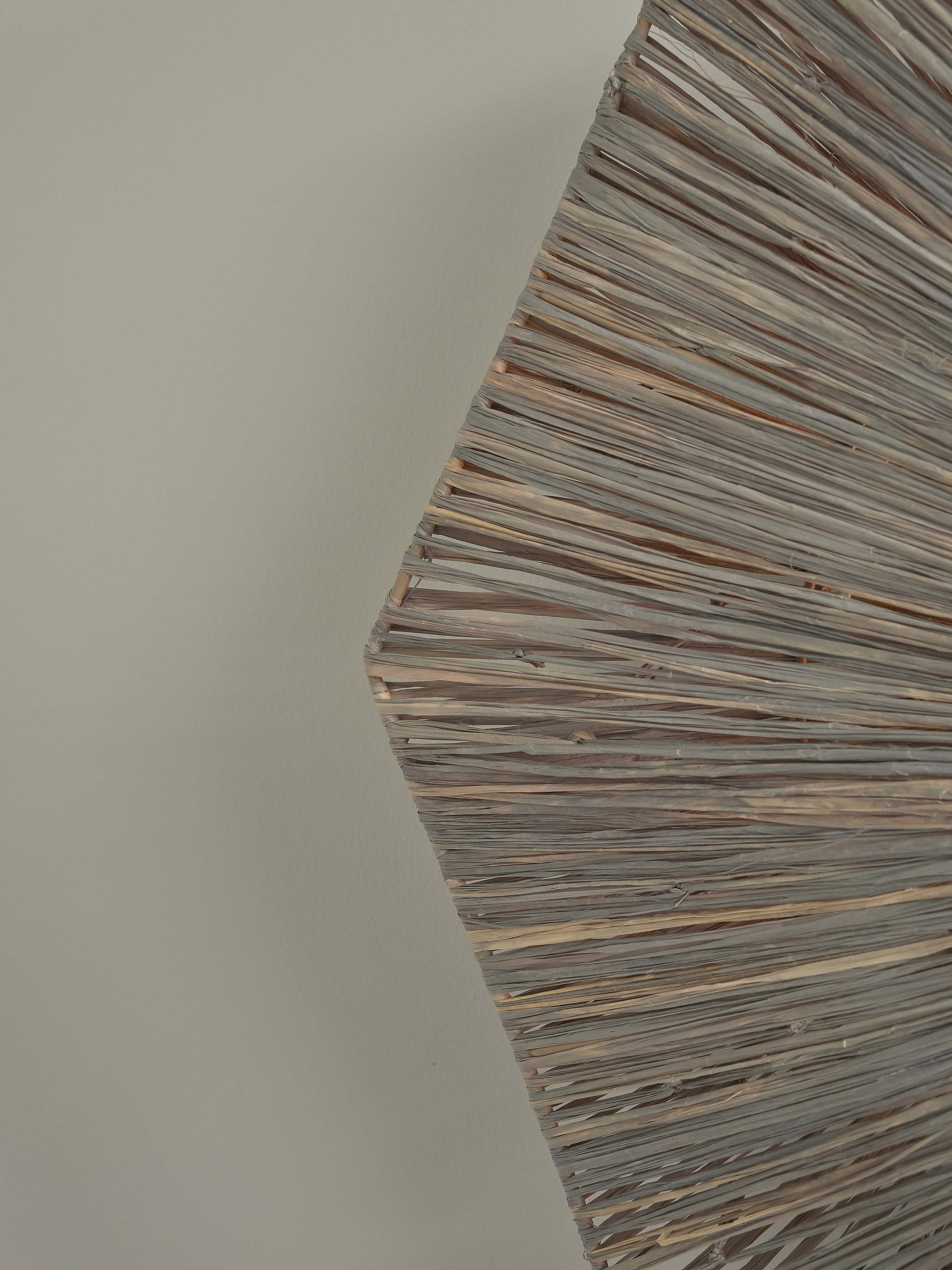GOOD&MOJO Wandlamp 'Panama' Raffia, 65cm, kleur Grijs