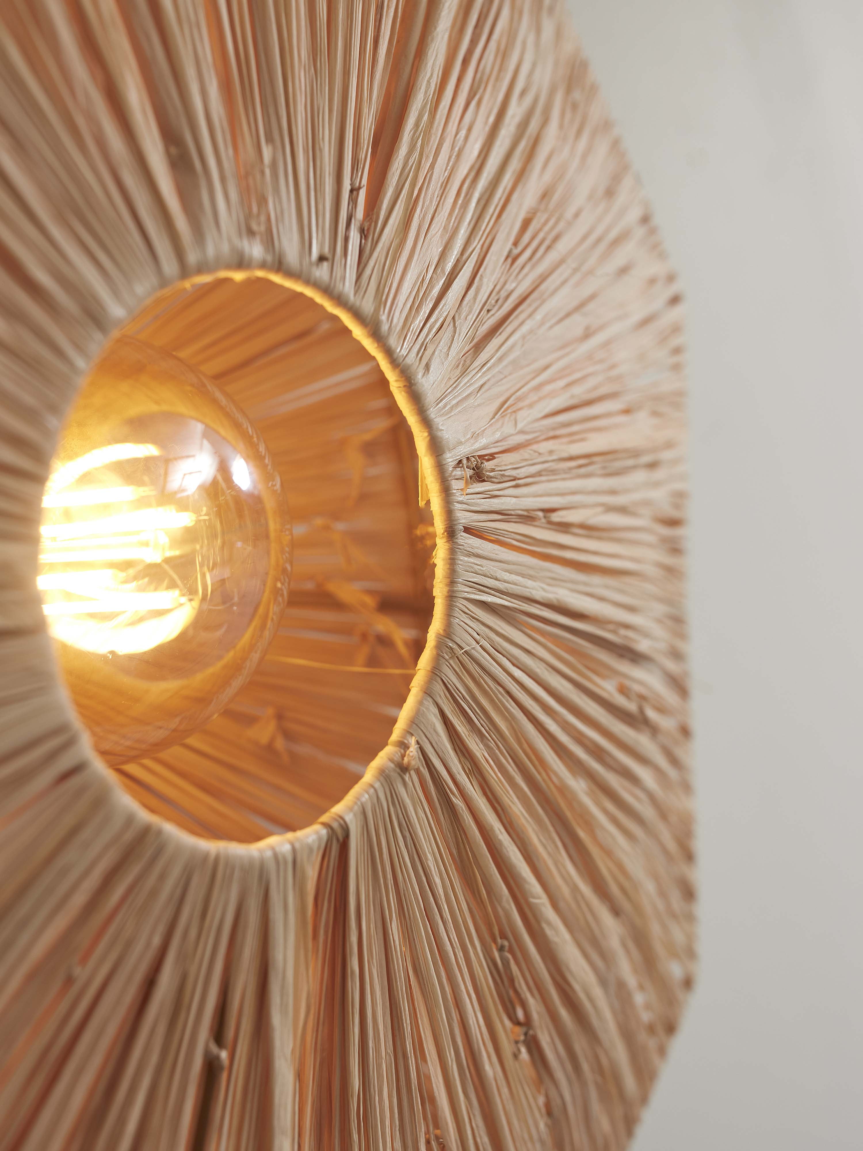 GOOD&MOJO Wandlamp 'Panama' Raffia, 65cm, kleur Naturel