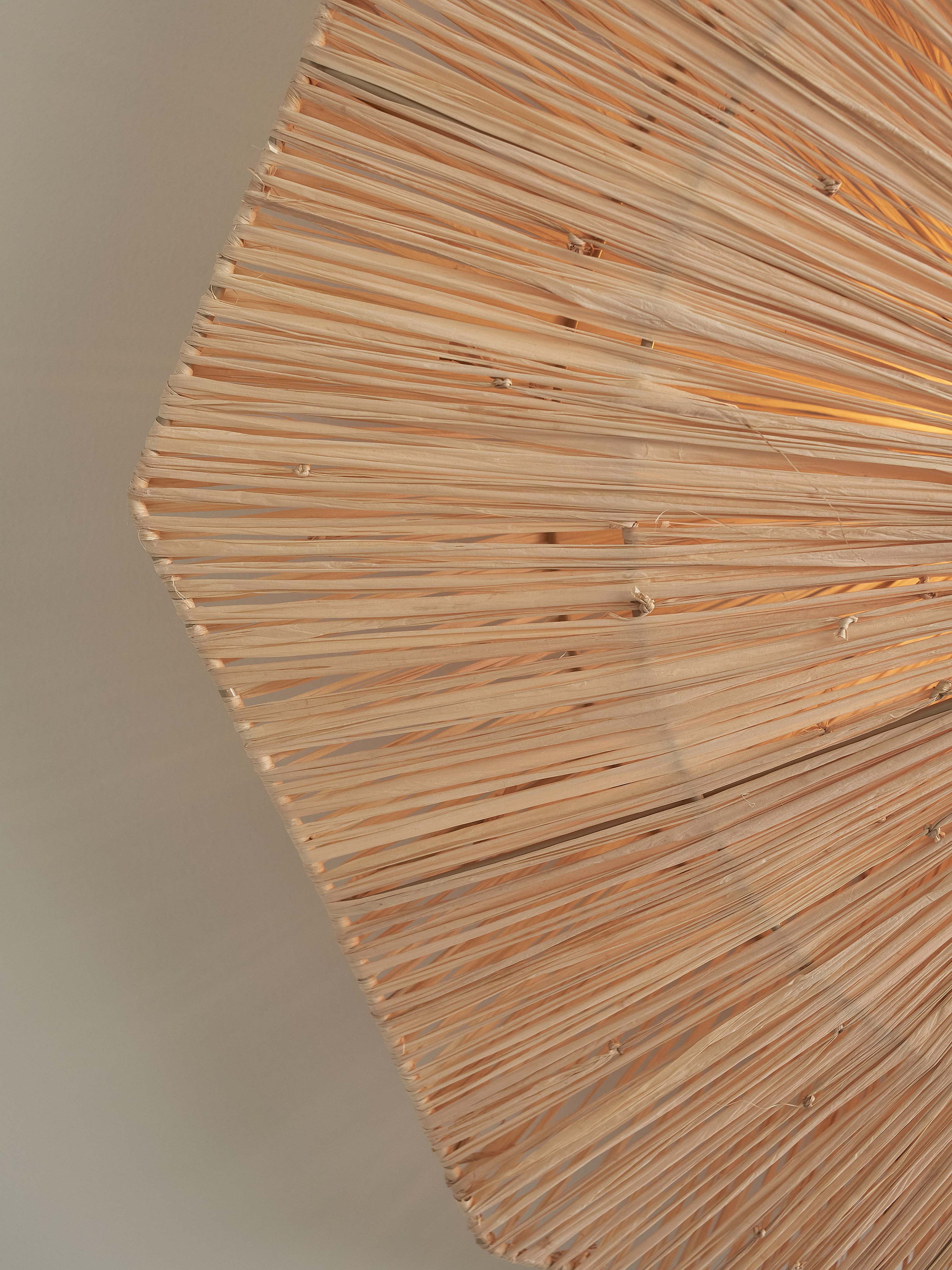 GOOD&MOJO Wandlamp 'Panama' Raffia, 65cm, kleur Naturel