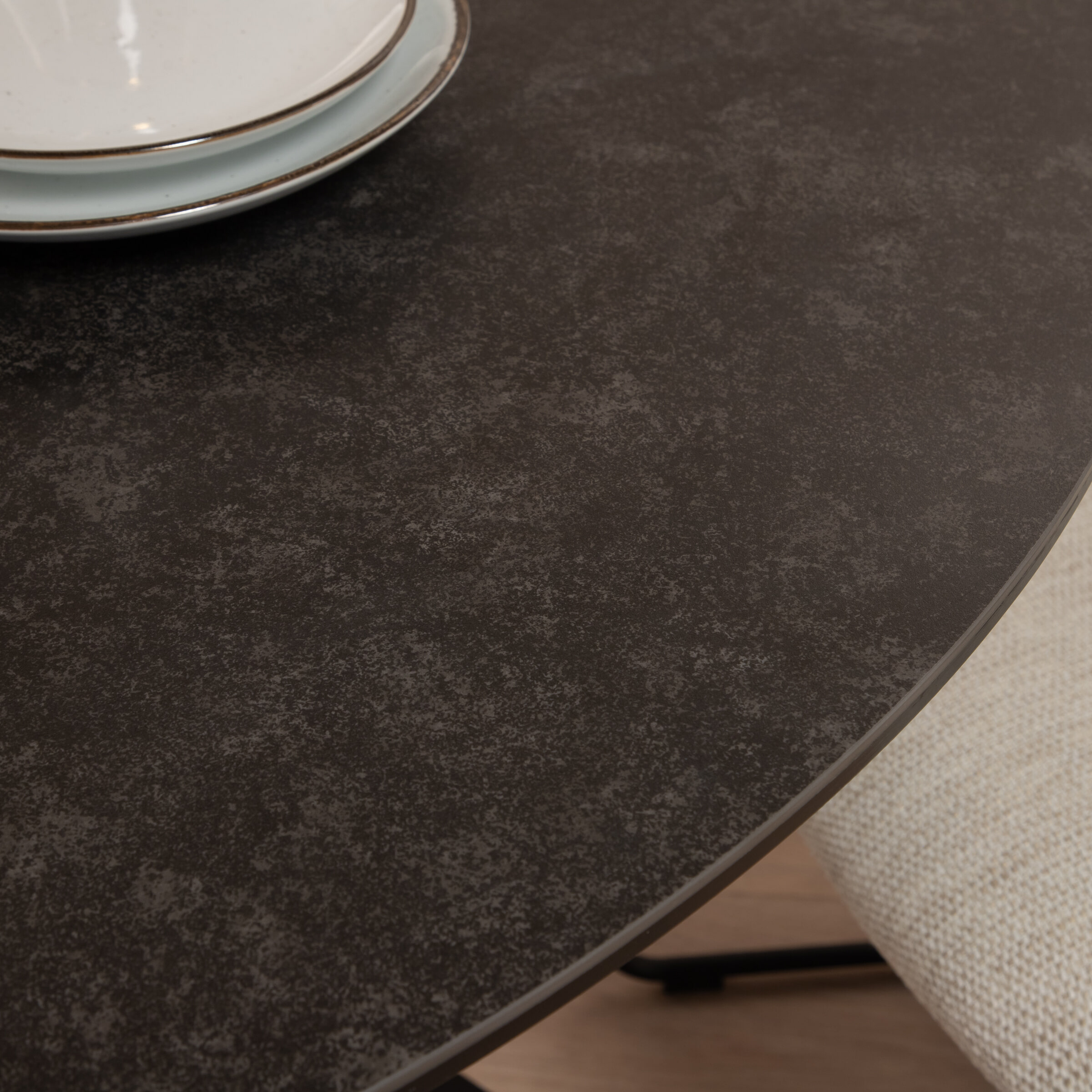 Sohome Ronde Eettafel 'Parker' Keramiek 120cm, kleur zwart