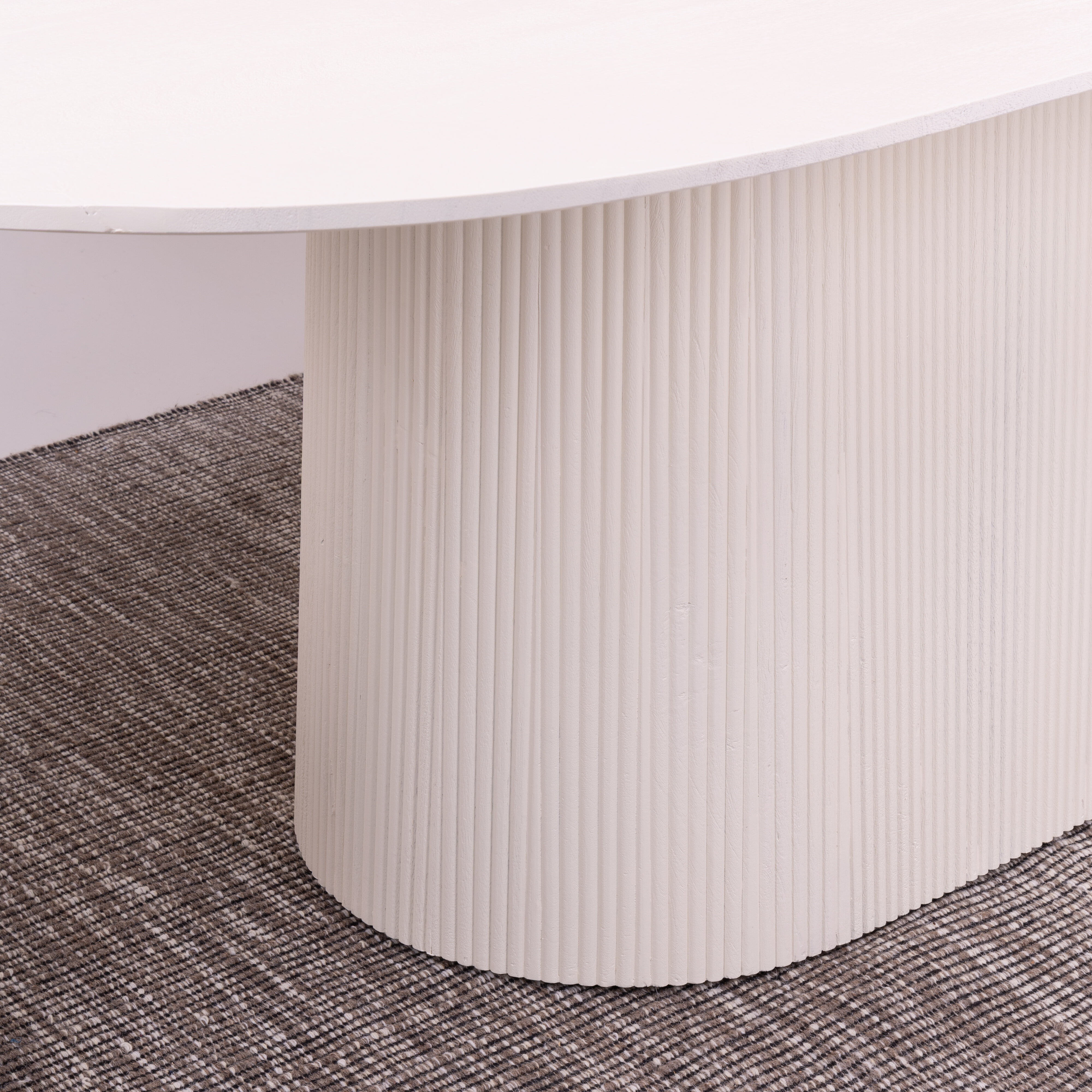 Sohome Ovale Eettafel 'Puck' Mangohout, 230 x 110cm, kleur Ivoor