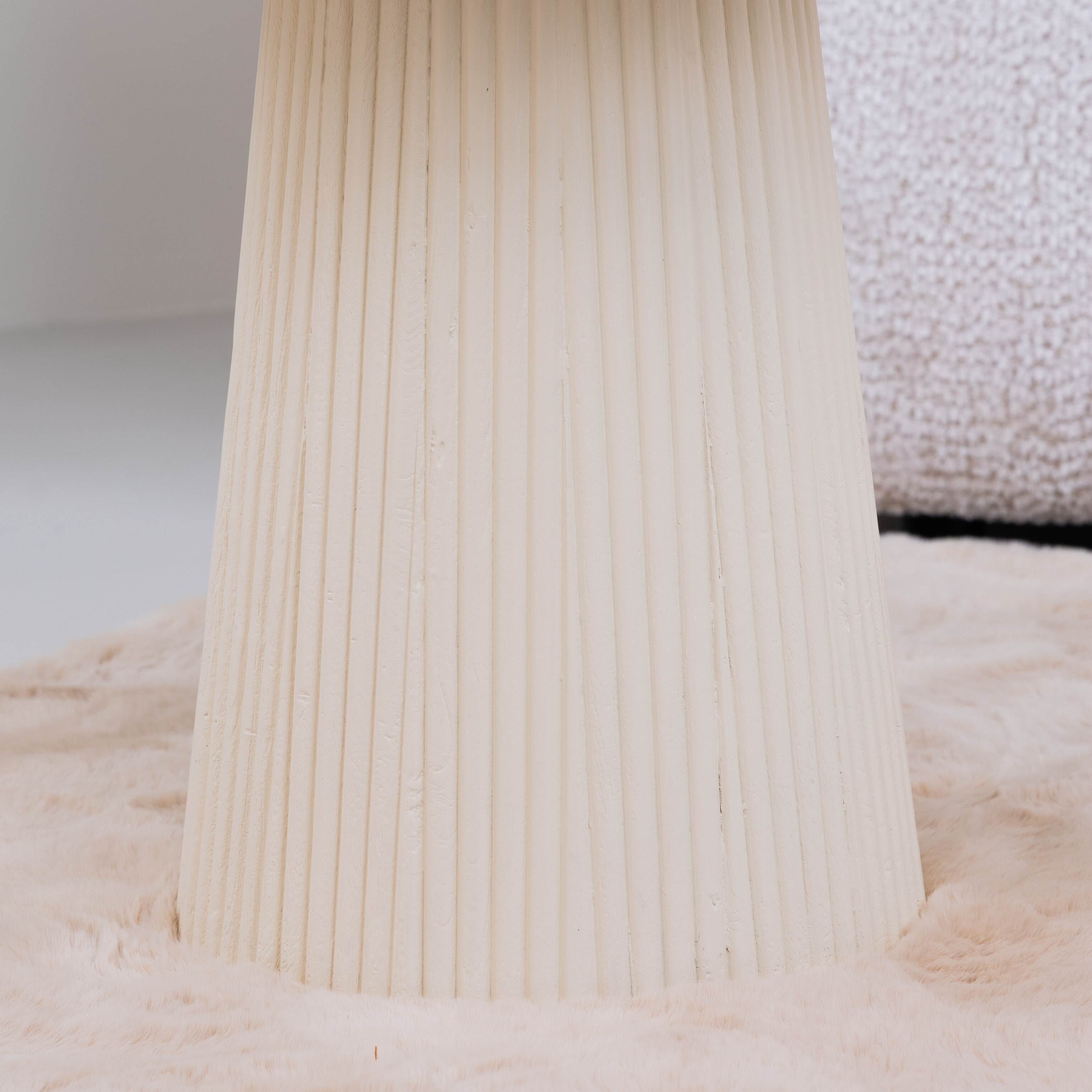 Sohome Ronde Bijzettafel 'Puck' Mangohout, 50cm, kleur Ivoor