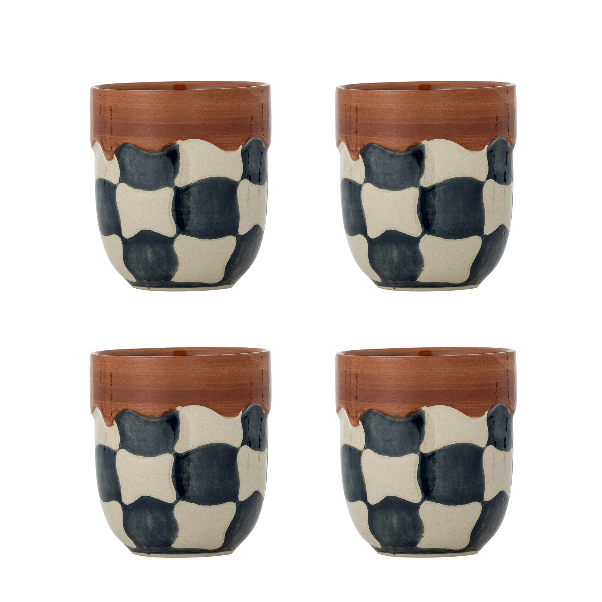 Bloomingville Mok Check Set van 4 stuks - Meerkleurig