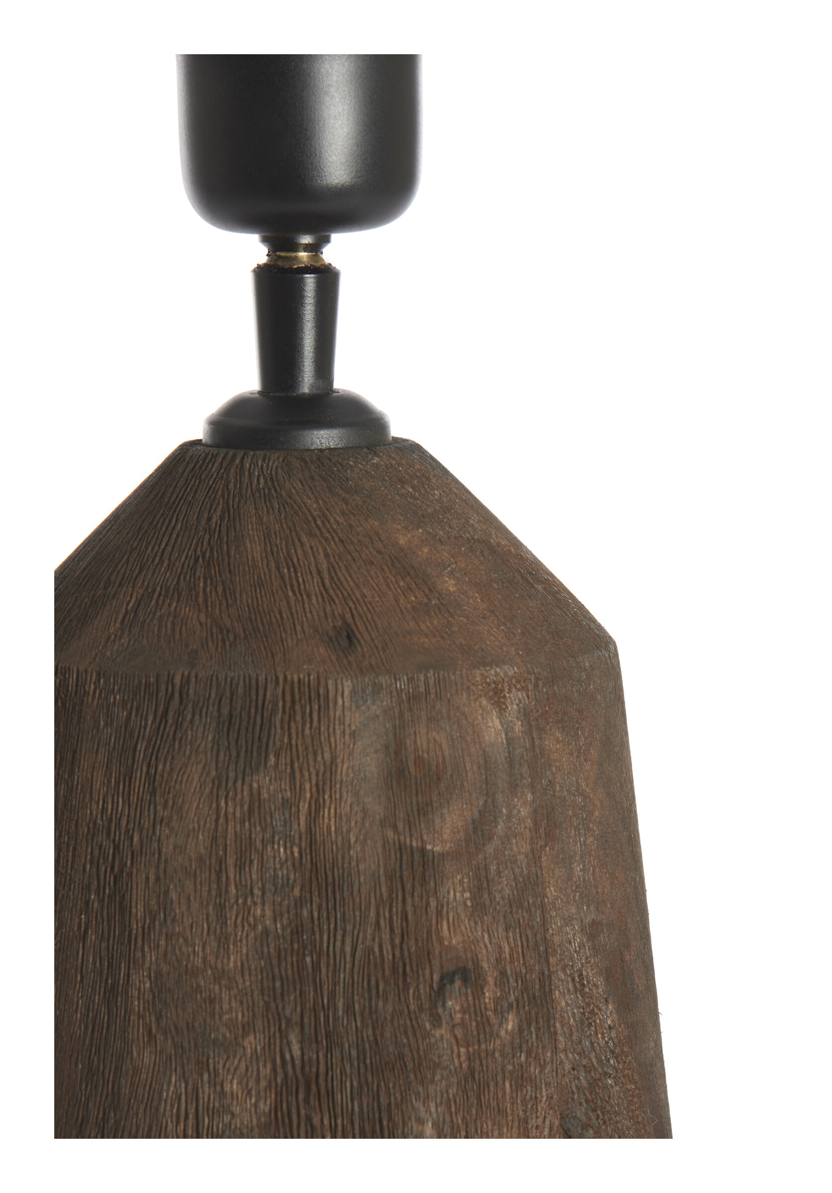 Light & Living Tafellamp 'Trapani' Mangohout, 45cm, kleur Mat Donkerbruin (excl. kap)