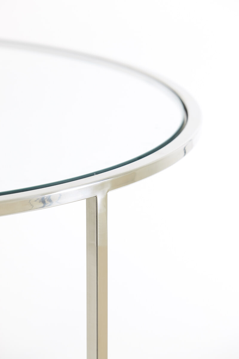 Light & Living Salontafel 'Duarte' Set van 2 stuks, nikkel+glas