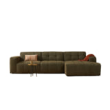 PEPP Interiors Loungebank 'Wave' 305cm, met chaise longue rechts, kleur Groen