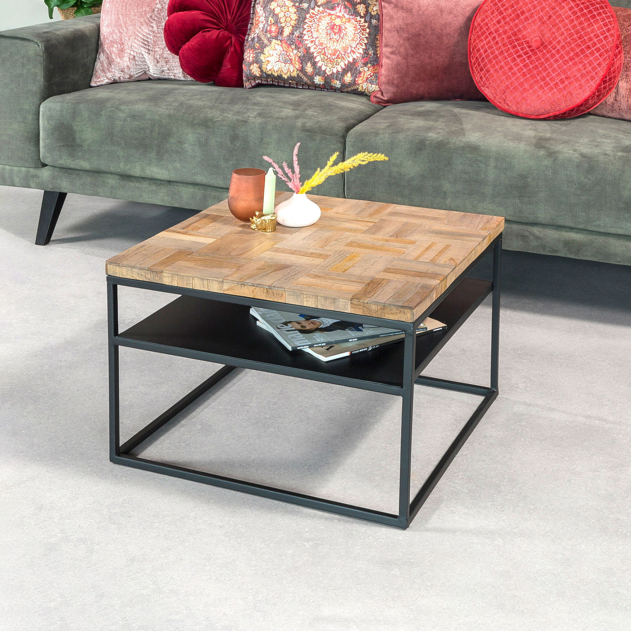 BASE Salontafel Leia Teakhout - Naturel - Vierkant