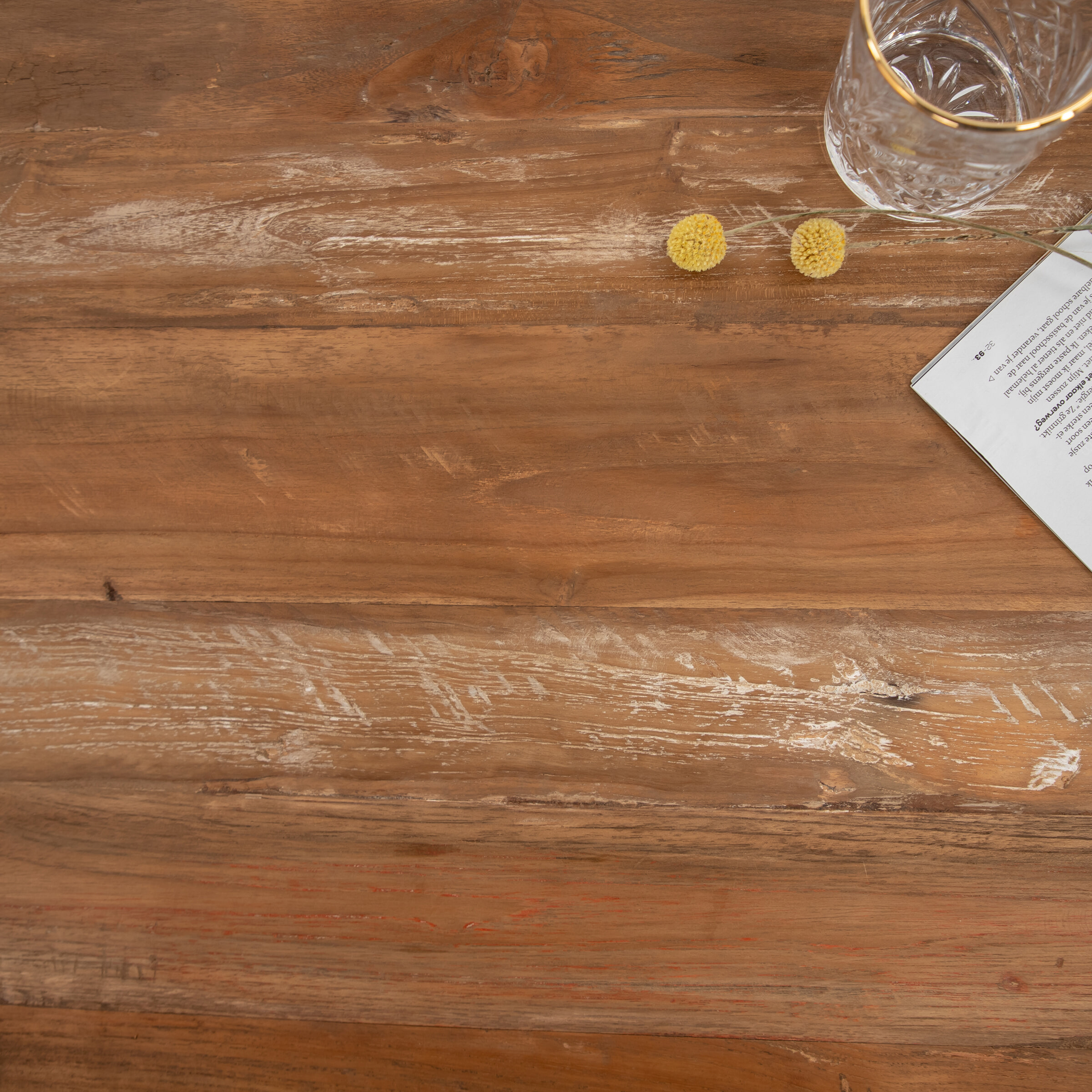 Tower Living Industriële Eettafel 'Venetië' Teak, maat 220 x 100 cm