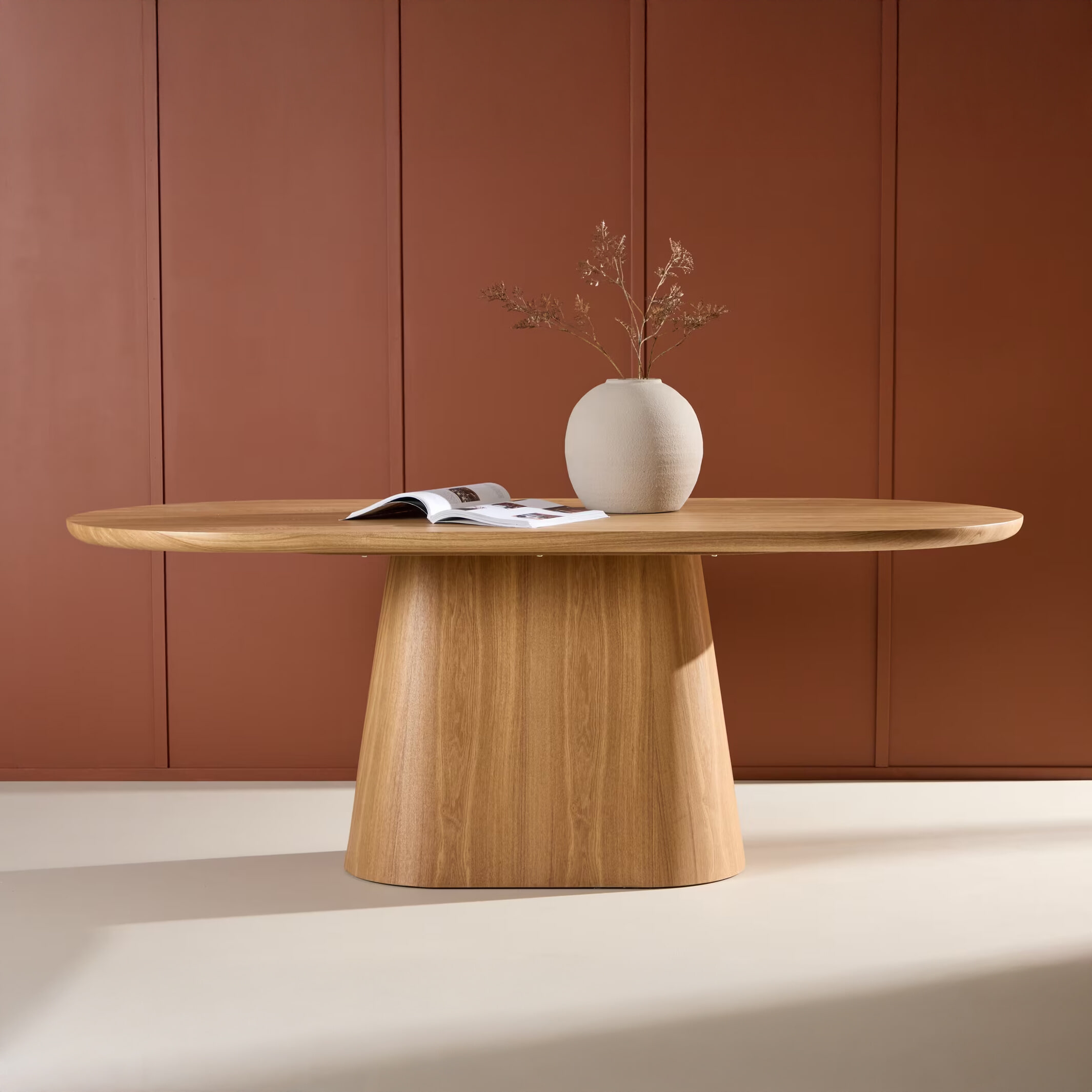 Nohr Ovale Eettafel Phong MDF, 200 x 90cm - Naturel - Ovaal
