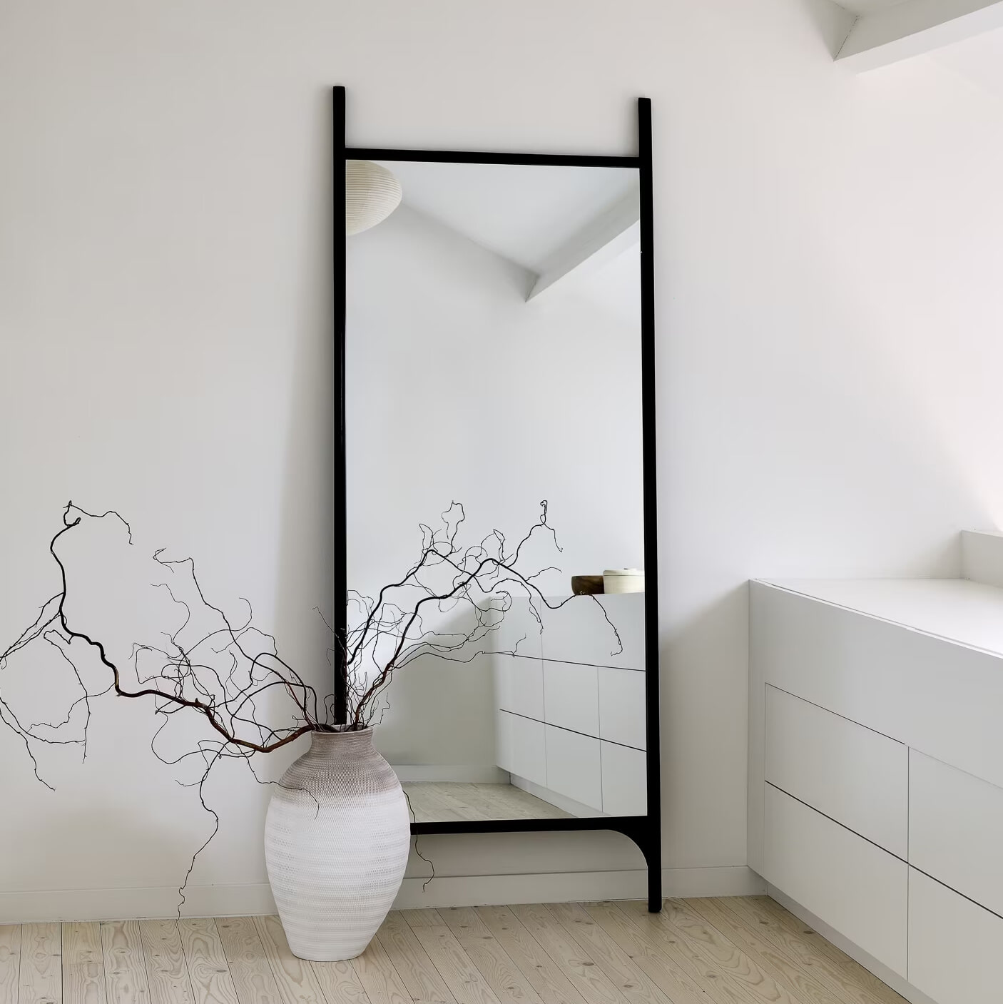 Ethnicraft Staande Spiegel 'PI' Mahoniehout, 200 x 80cm, kleur Donkerbruin
