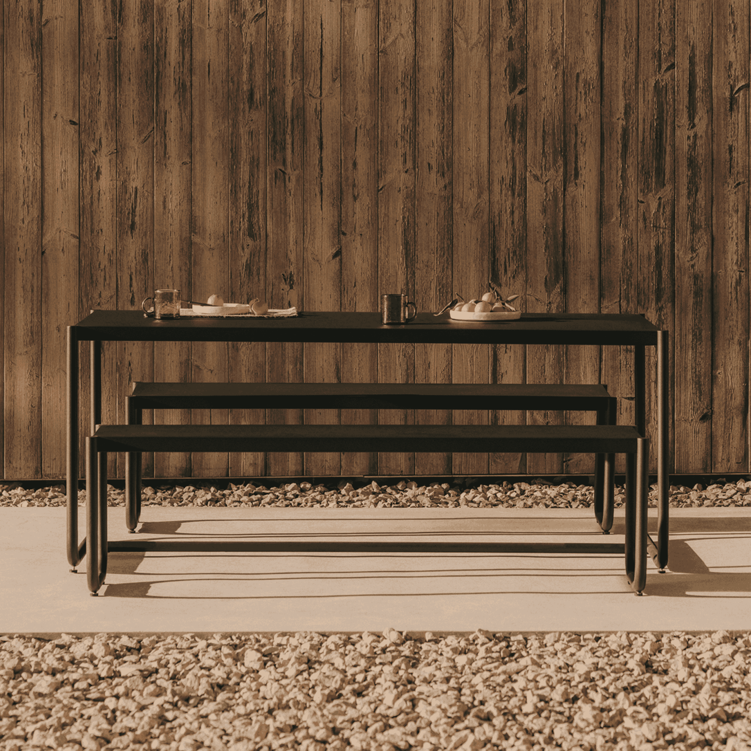 Kave Home Picknickset 'Sotil' Met tuintafel en 2 tuinbanken