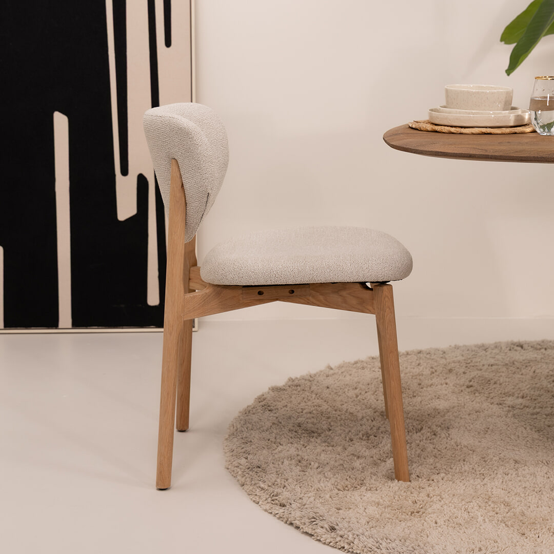 Tower Living Eetkamerstoel 'Pimonte' Bouclé, kleur Beige