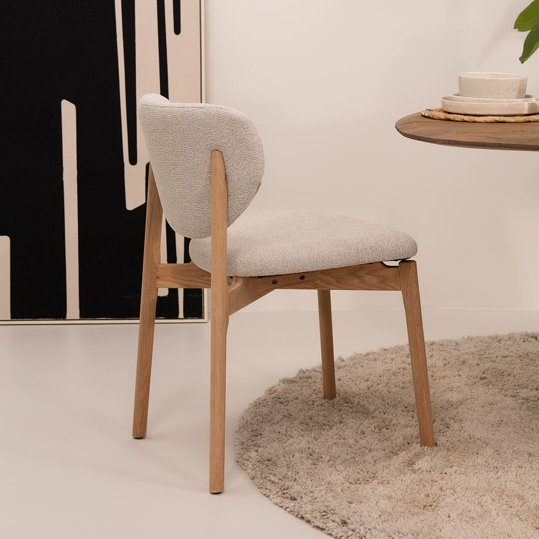 Tower Living Eetkamerstoel 'Pimonte' Bouclé, kleur Beige