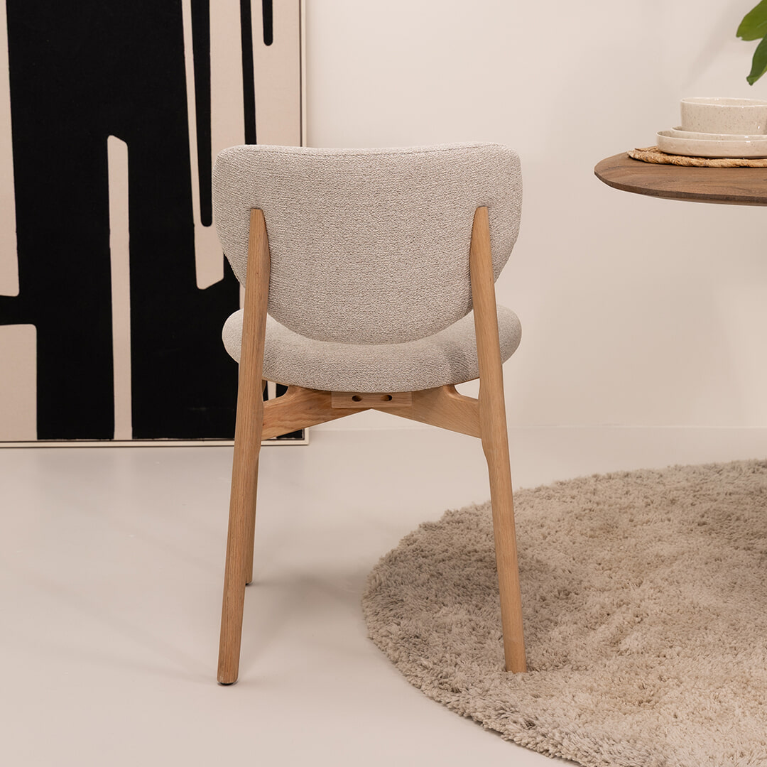 Tower Living Eetkamerstoel 'Pimonte' Bouclé, kleur Beige