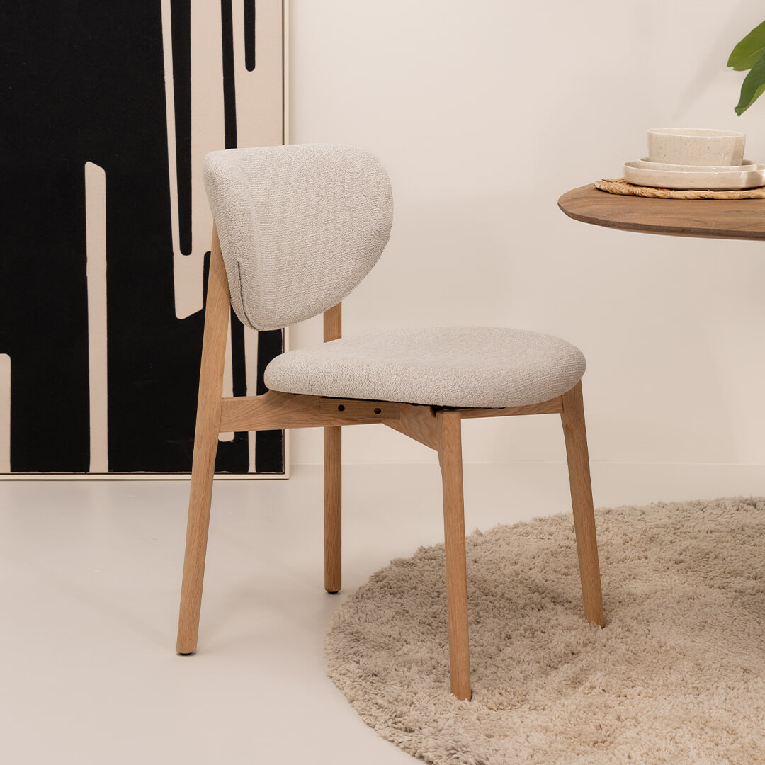 Tower Living Eetkamerstoel 'Pimonte' Bouclé