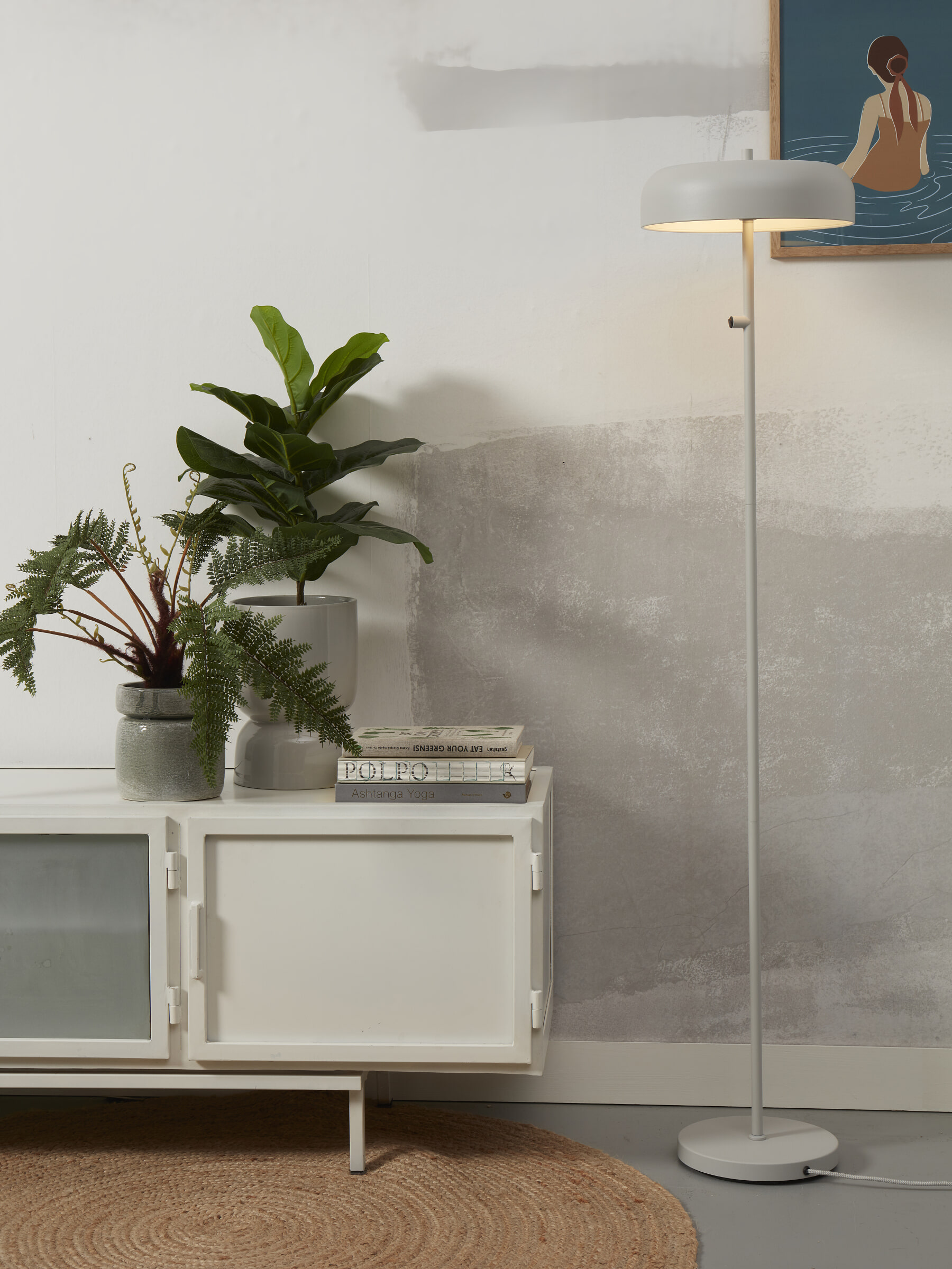 its about RoMi Vloerlamp 'Porto' 145cm, kleur Lichtgrijs