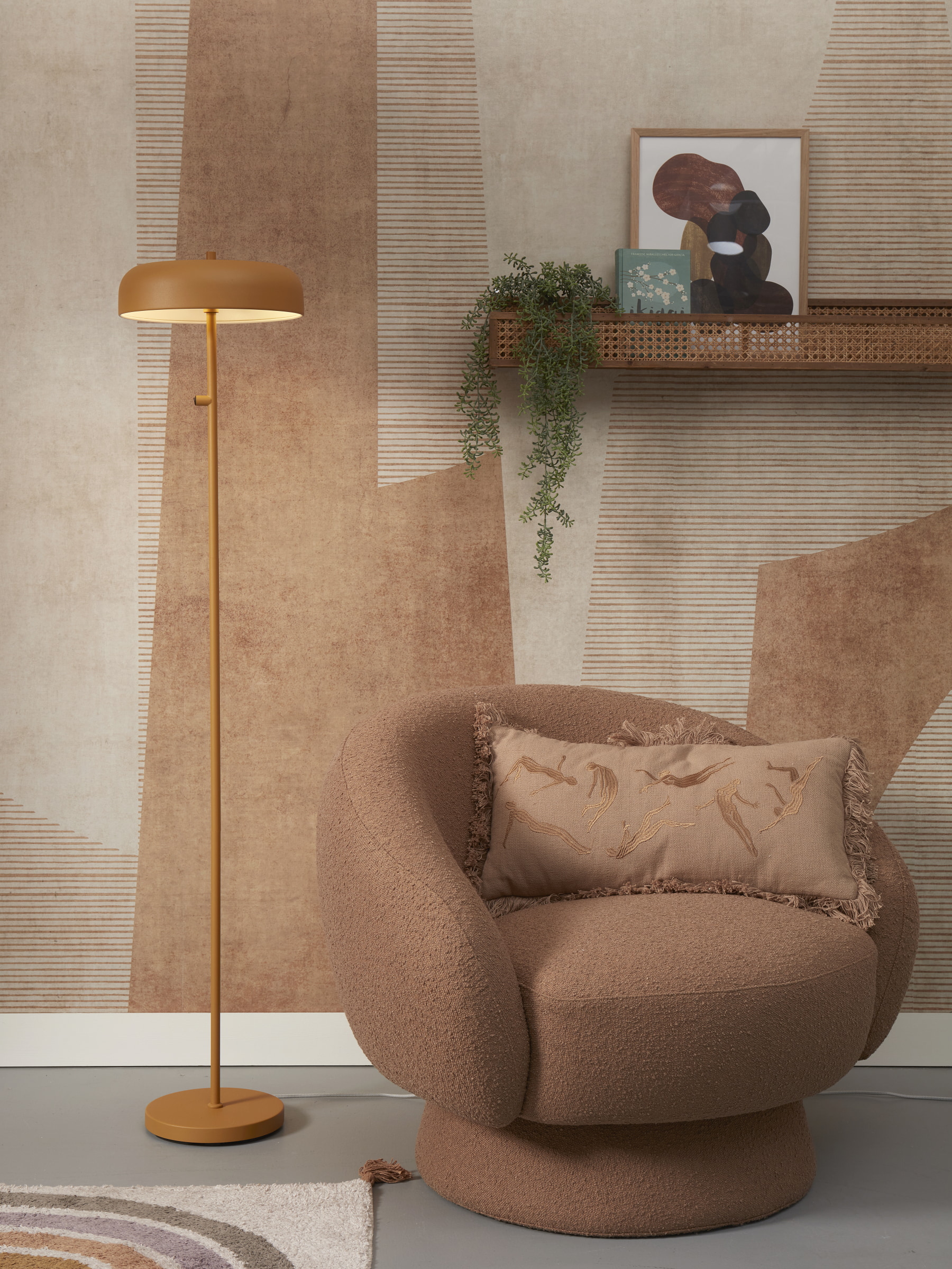its about RoMi Vloerlamp 'Porto' 145cm, kleur Mosterdgeel
