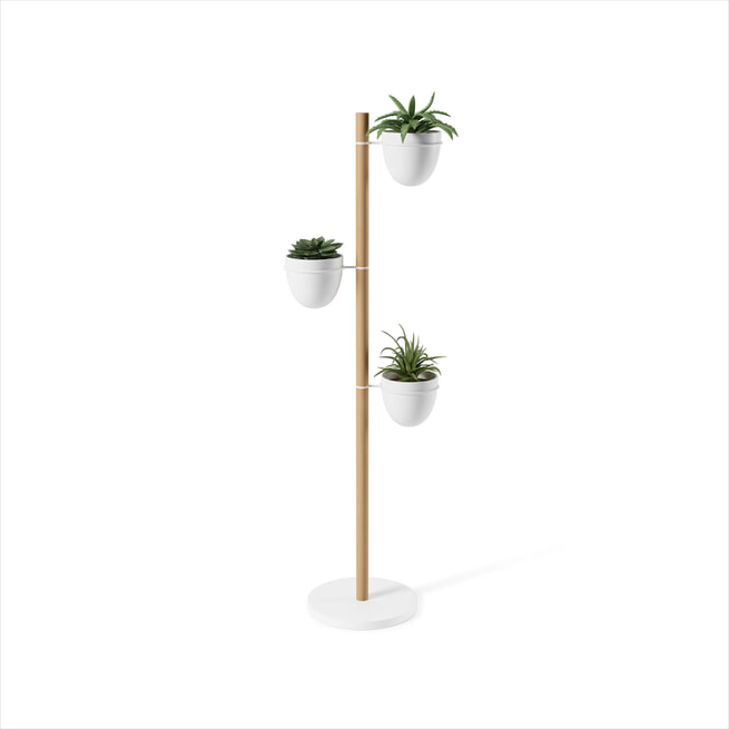 Umbra Plantenhouder 'Floristand' 140cm hoog, kleur Wit/Naturel