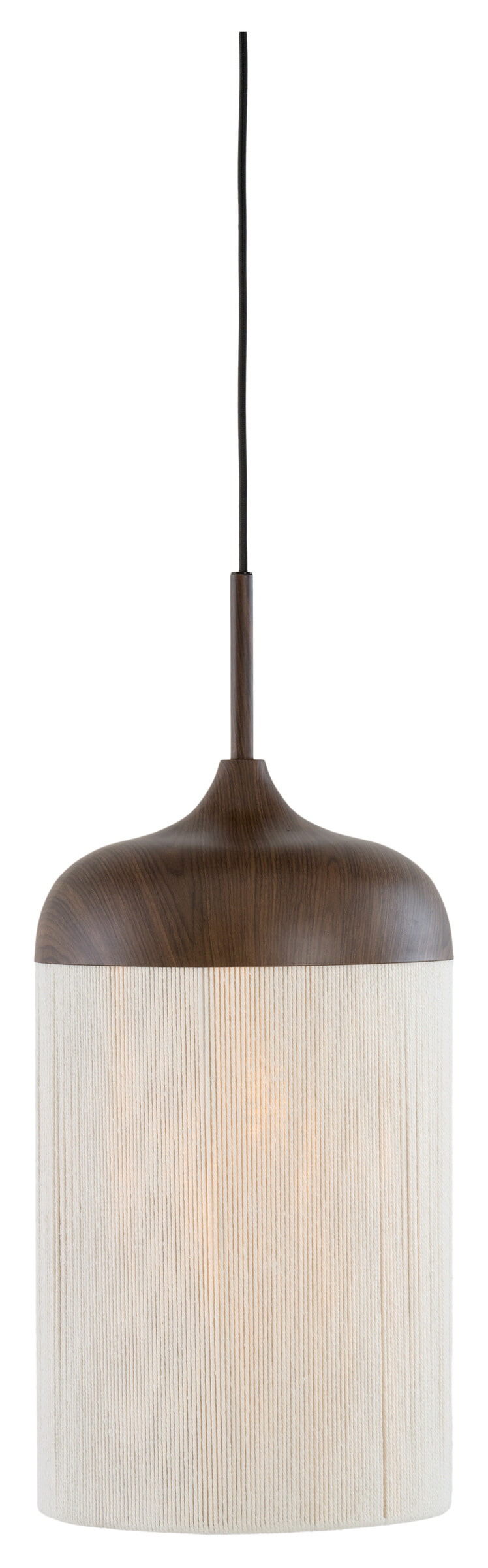 Light & Living Hanglamp 'Dania' Houtlook en touw, 22cm, kleur Donkerbruin