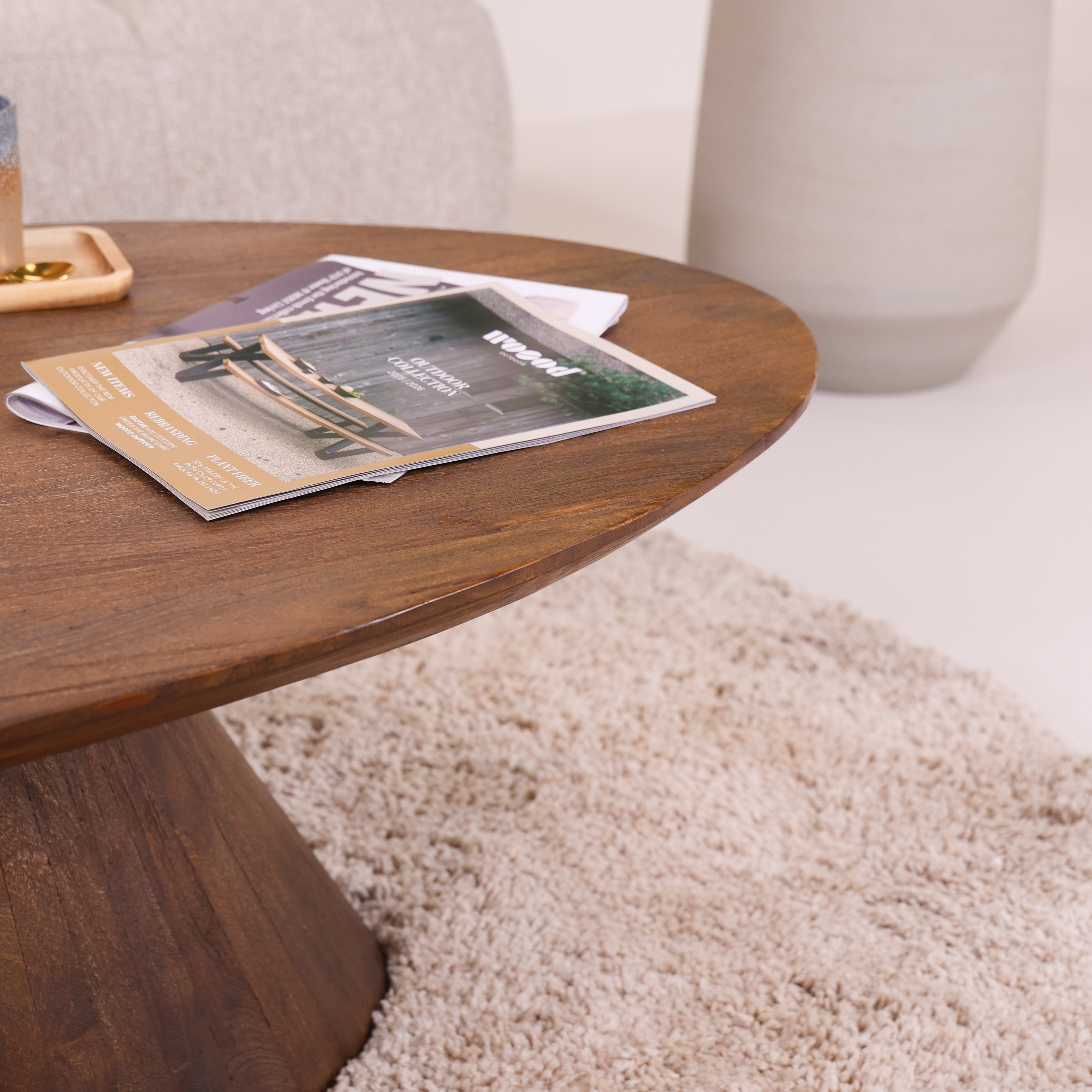 Tower Living Ovale Salontafel 'Premana' Mangohout, 135 x 75cm, kleur Bruin