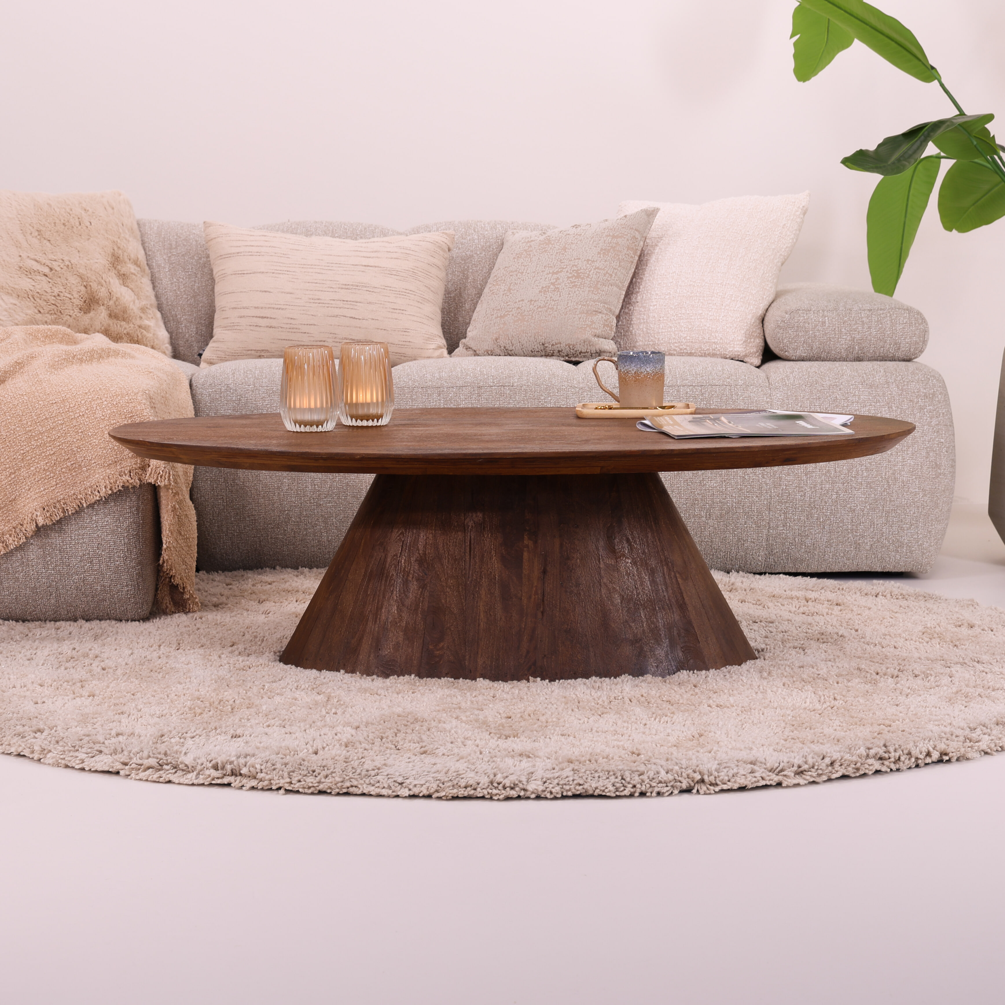 Tower Living Ovale Salontafel 'Premana' Mangohout, 135 x 75cm