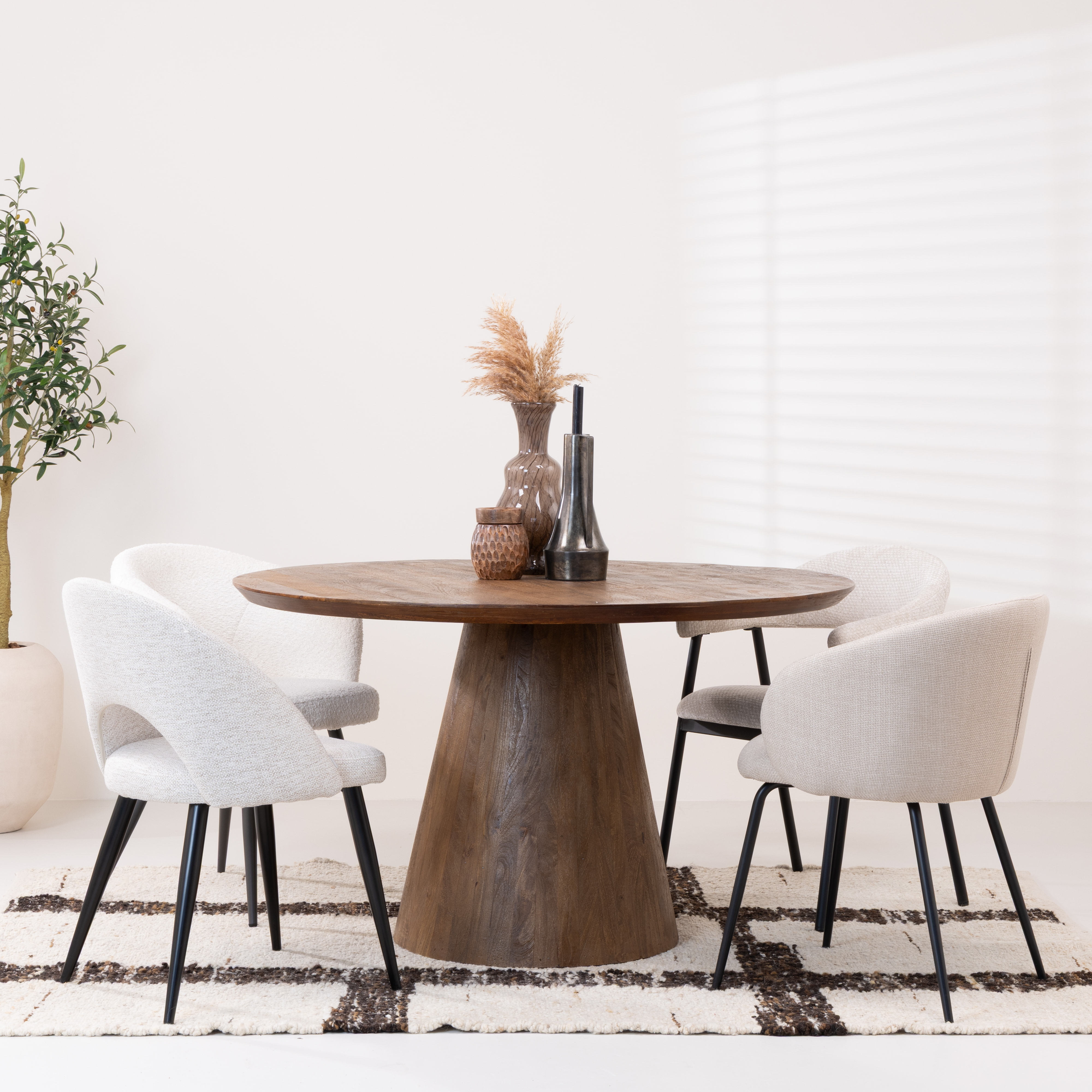 Tower Living Ronde Eettafel 'Premana' Mangohout, 130cm, kleur Bruin