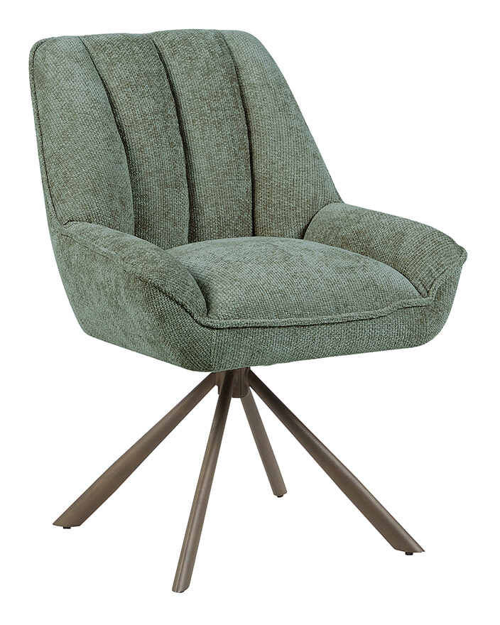 LABEL51 Draaibare Eetkamerstoel Reims Chenille - Hunter/Brons