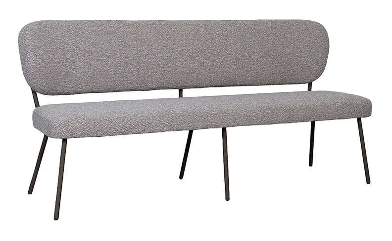 LABEL51 Eetkamerbank Singapore 160cm, Bouclé - Mushroom/Brons
