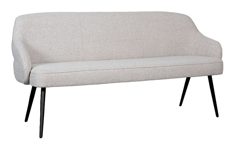 LABEL51 Eetkamerbank Bern Bouclé, 160cm - Naturel/Zwart