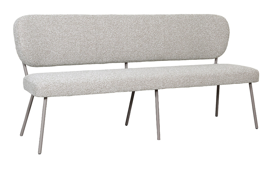 LABEL51 Eetkamerbank Singapore 190cm, Bouclé - Naturel/Taupe