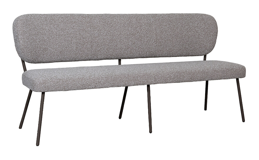 LABEL51 Eetkamerbank Singapore 190cm, Bouclé - Mushroom/Brons