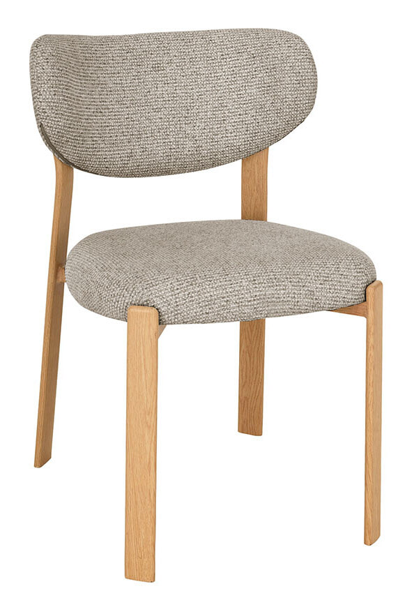 LABEL51 Eetkamerstoel Mika Prestige-stof en naturel houtlook - Beige