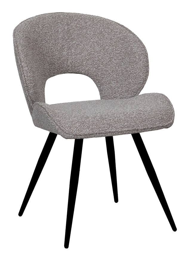 LABEL51 Eetkamerstoel Sakura Bouclé - Mushroom/Zwart
