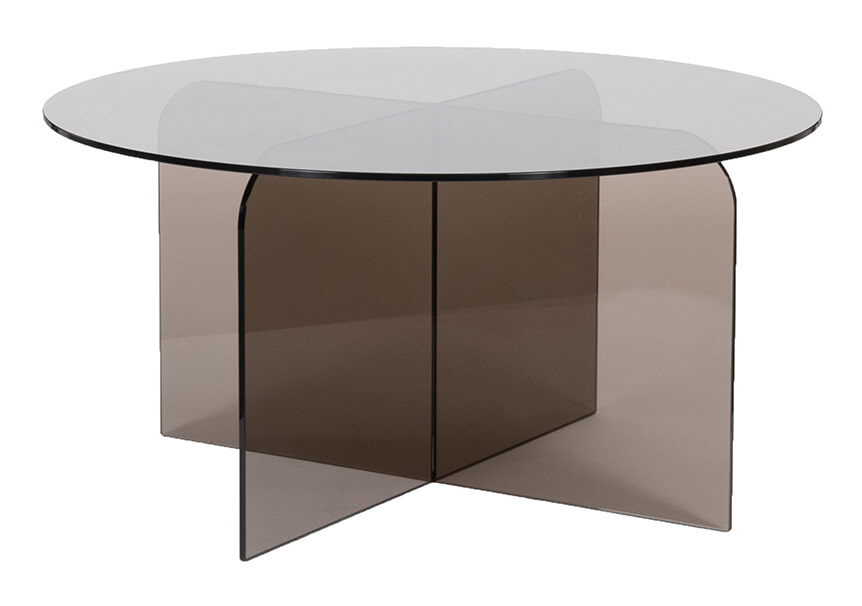 LABEL51 Ronde Salontafel Tulip Glas, Ø80cm - Smoked Brown