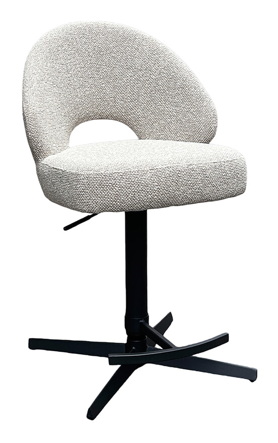 LABEL51 Draaibare Barkruk Saint Tropez Bouclé - Naturel (zithoogte 65-93cm)