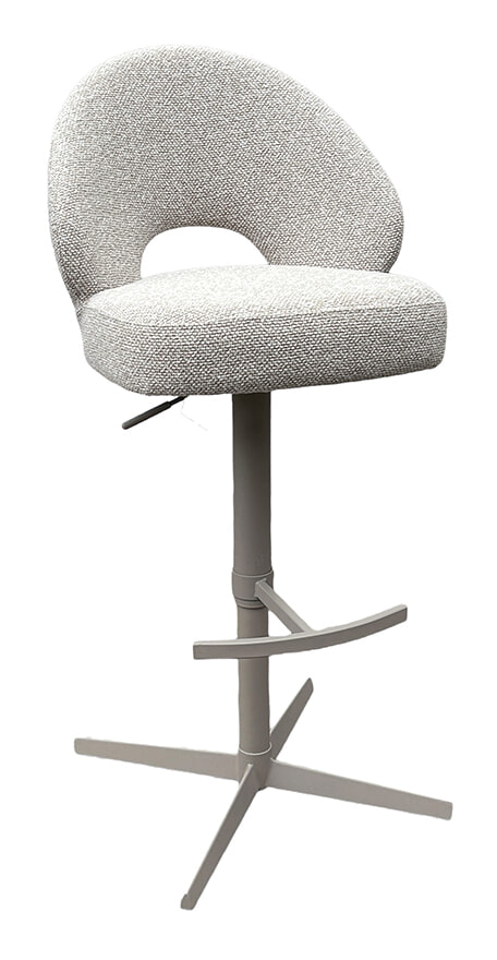 LABEL51 Draaibare Barkruk Saint Tropez Bouclé - Naturel (zithoogte 66-93cm)