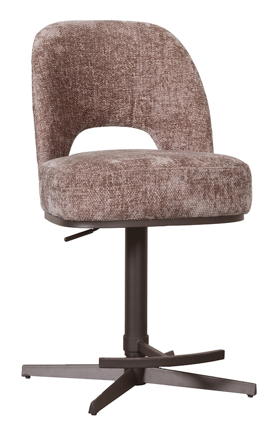 LABEL51 Draaibare Barkruk Port Grimaud Haga-stof - Taupe (zithoogte 59-84cm)