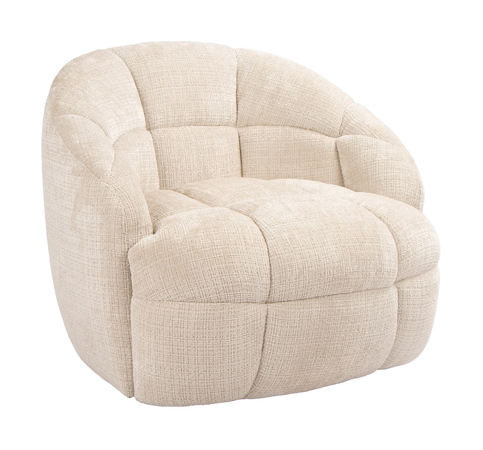 LABEL51 Draaifauteuil Bubble Cremona stof - Naturel