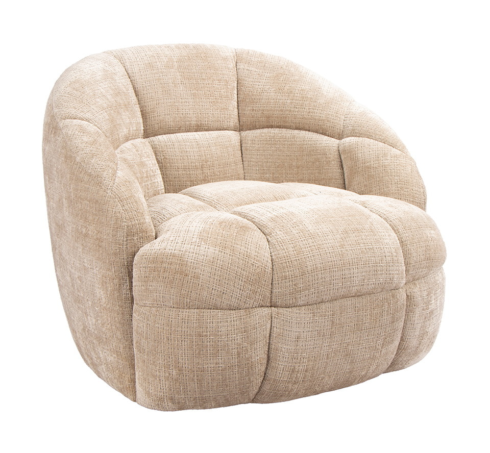 LABEL51 Draaifauteuil Bubble Cremona stof - Beige