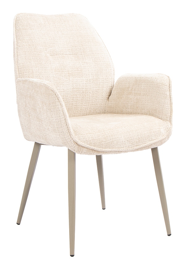 LABEL51 Eetkamerstoel Mayson Cremona stof - Naturel/Taupe