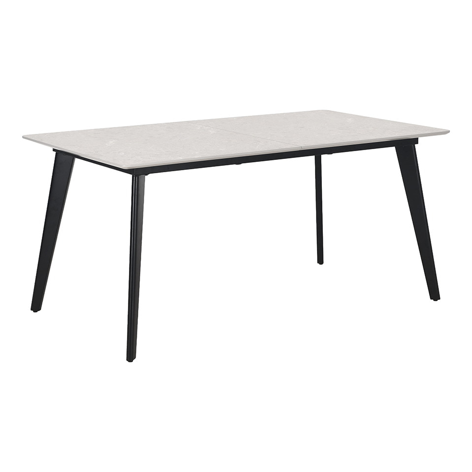 LABEL51 Uitschuifbare Eettafel Japandi Slim Terrazzo look, 160/200 x 100cm - Beige