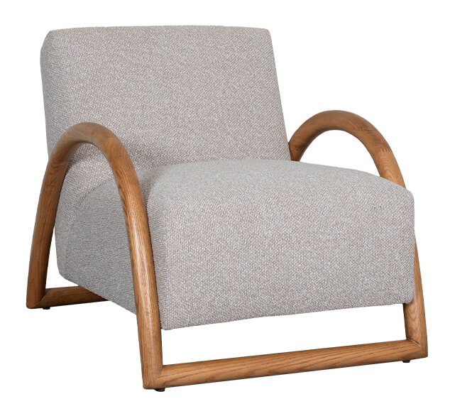 LABEL51 Fauteuil Viggo Bouclé en naturel essenhout - Naturel