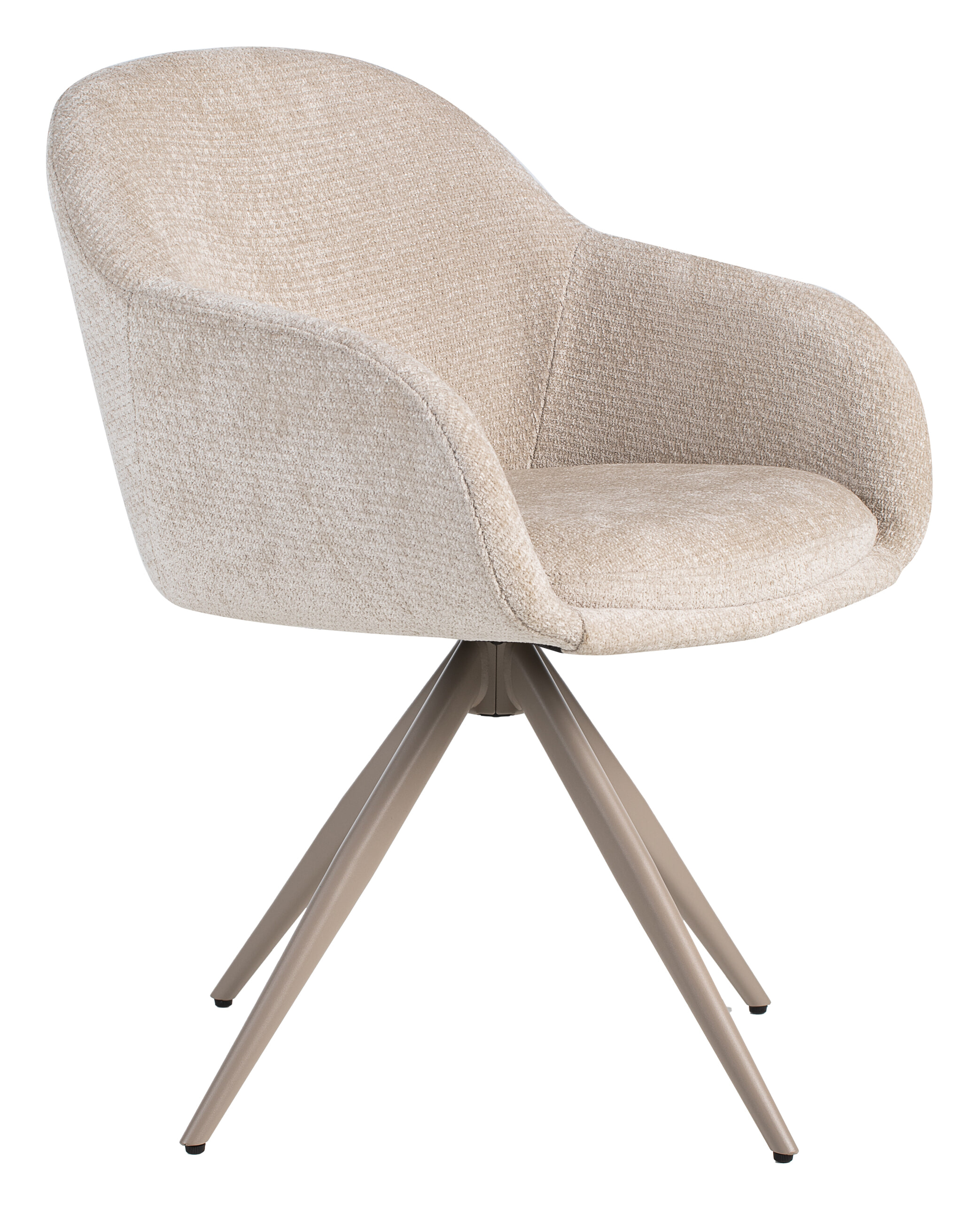 LABEL51 Draaibare Eetkamerstoel Fiby Elite stof - Naturel/Taupe