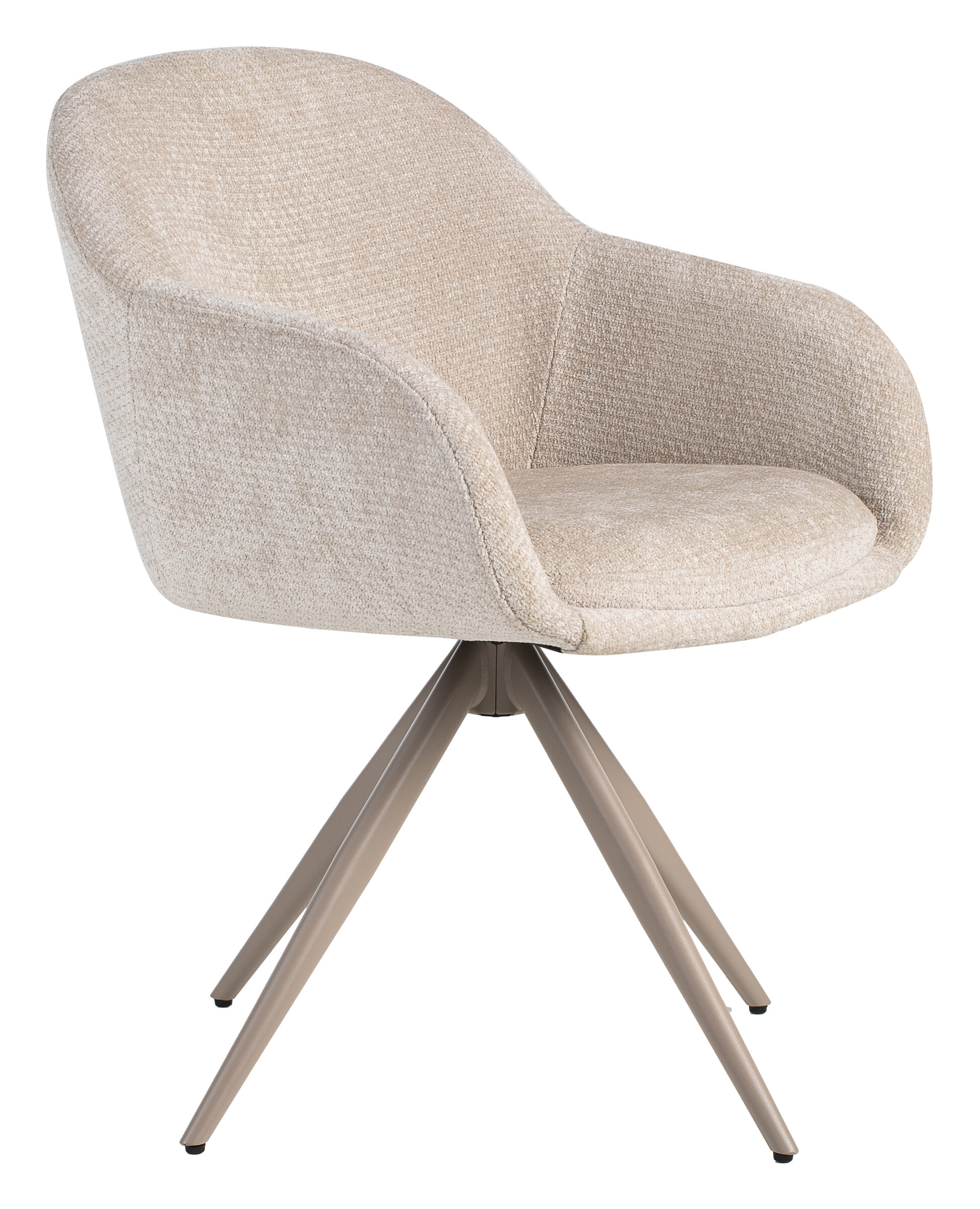 LABEL51 Draaibare Eetkamerstoel 'Fiby' Elite stof, kleur Naturel/Taupe