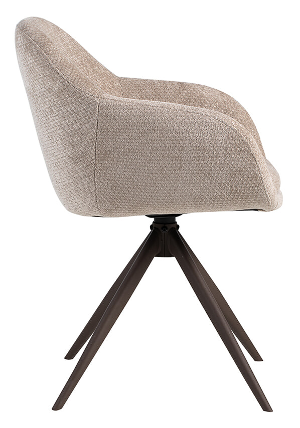 LABEL51 Eetkamerstoel 'Fiby' Elite stof, kleur Clay/Brons