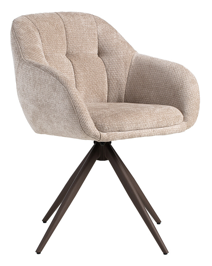 LABEL51 Draaibare Eetkamerstoel Esma Elite stof - Clay/Brons