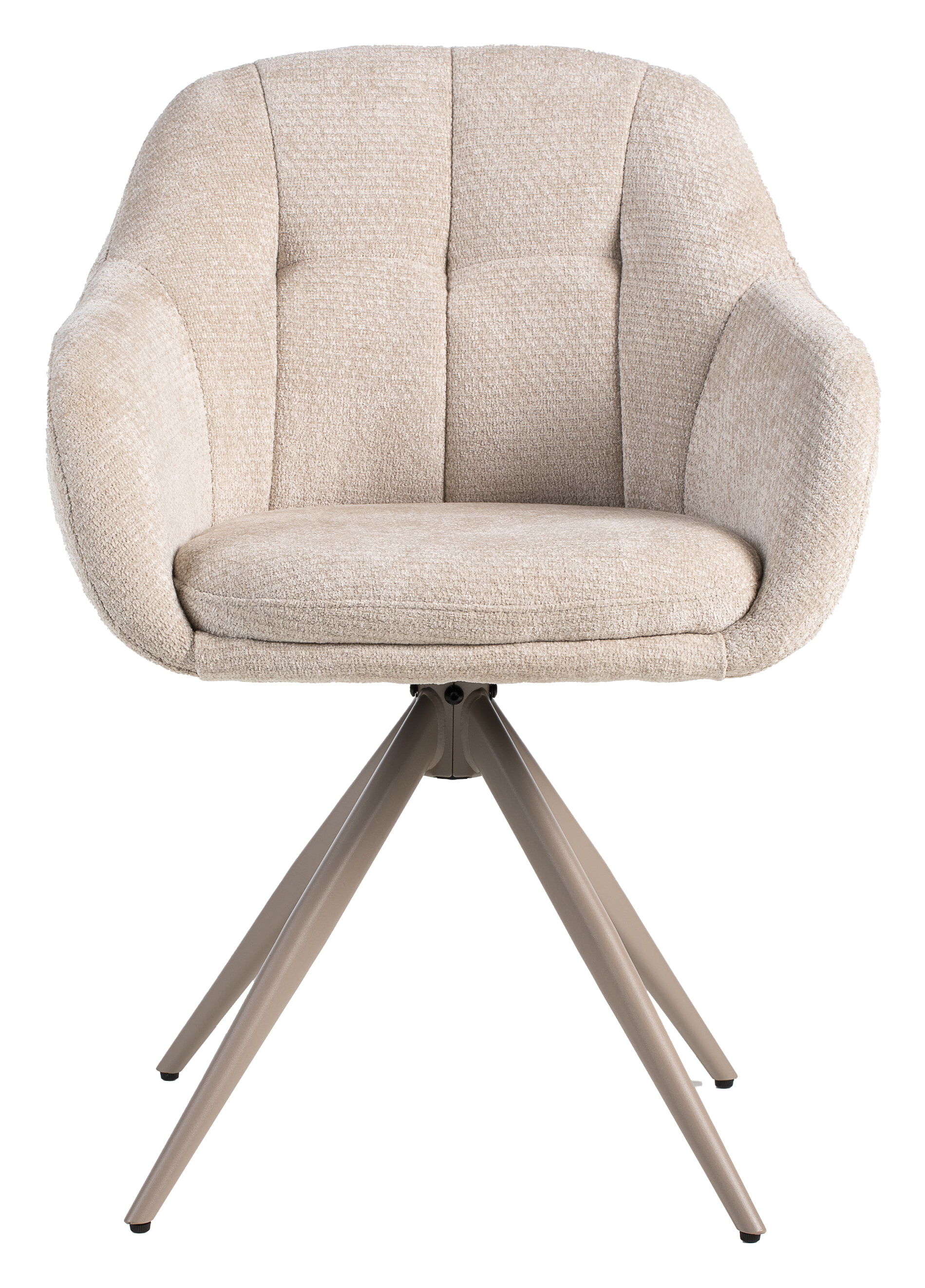 LABEL51 Draaibare Eetkamerstoel Esma Elite stof - Naturel/Taupe