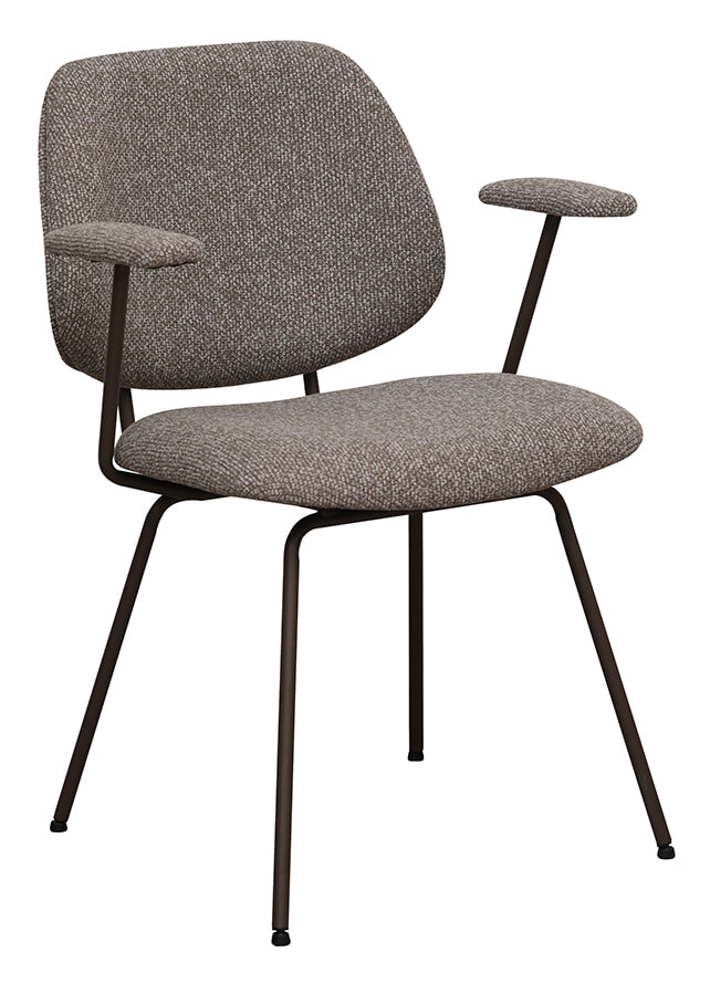 LABEL51 Eetkamerstoel Loreto Boucl&eacute; - Mushroom/Brons