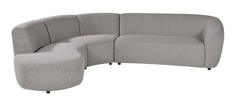 LABEL51 Hoekbank Florence 300cm, Links, Boucl&eacute; - Mushroom