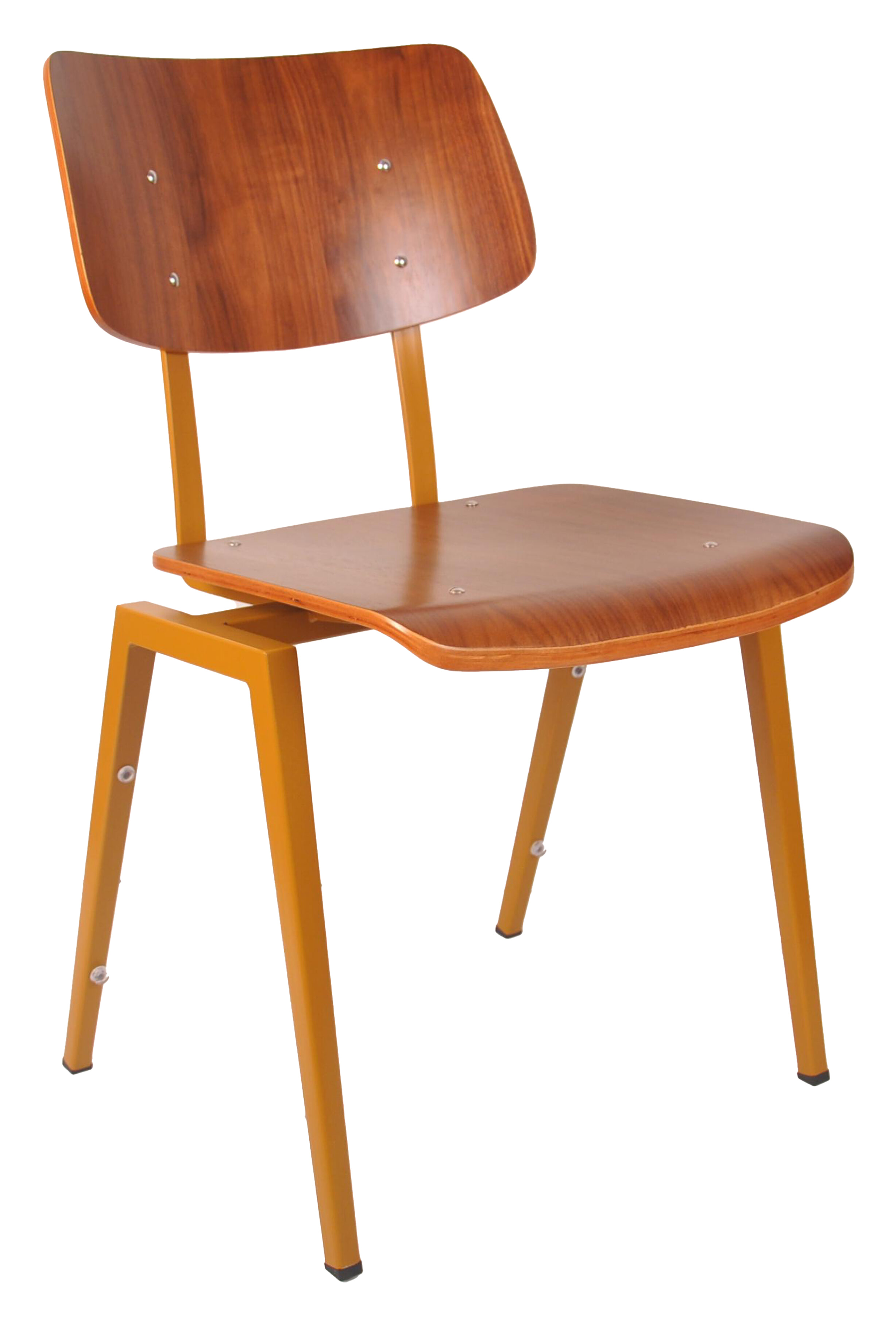 LABEL51 Eetkamerstoel Schoolstoel Hout - Bruin/Oker